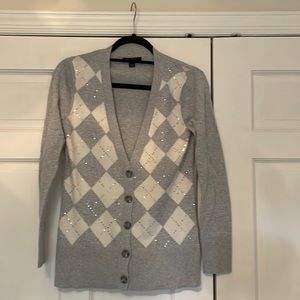 Super soft argyle cardigan with sequin detail